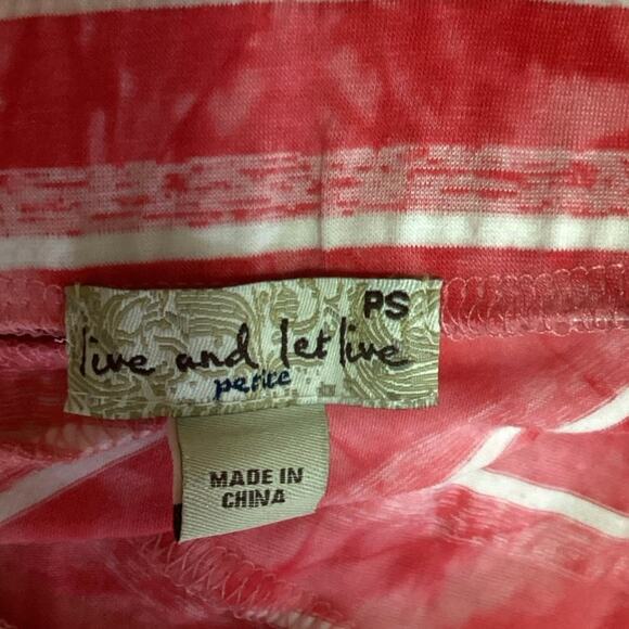 Live and let Live Red Tie Dye Striped Stretch Knit Pull On Maxi Skirt Petite S - Picture 4 of 5